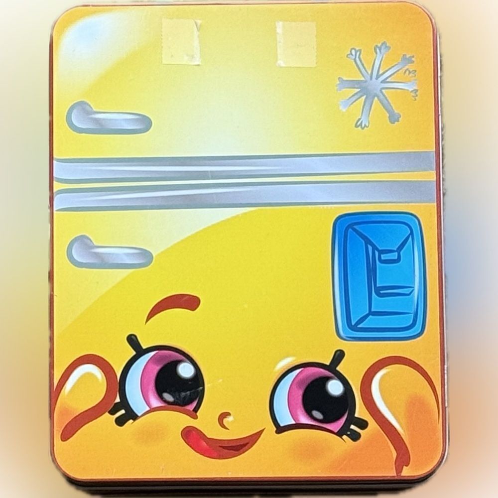 Shopkins refrigerator tin with card game brand new 